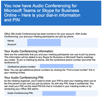 microsoft audio conferencing