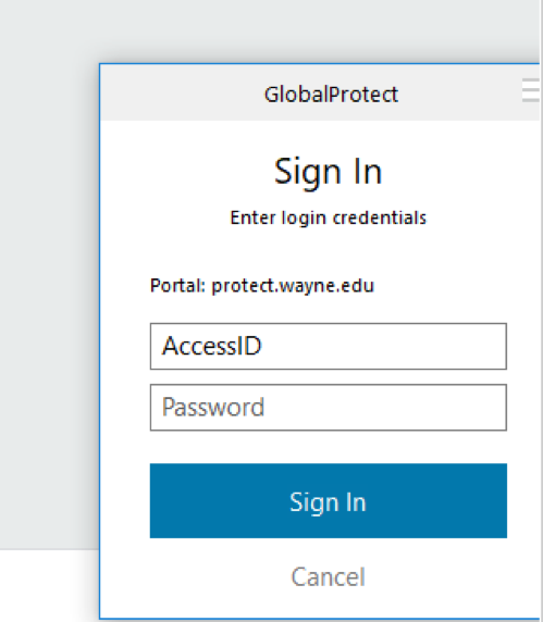globalprotect not asking for username and password
